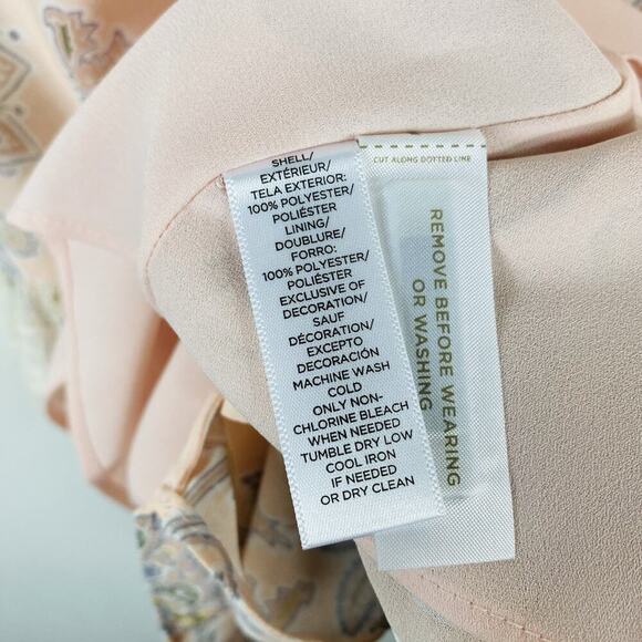 Ann Taylor LOFT Size Small Floral Ruffled Lace Flutter Sleeve Mini Dress Pink - Picture 7 of 7